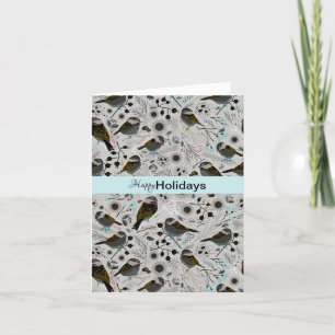 Cartão de frango de inverno de feriados felizes