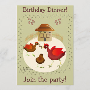 Cartão de frango Primavera, qualquer personalizaçã