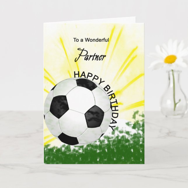 Cartão de Futebol de Aniversário do Parceiro (Planta pequena)