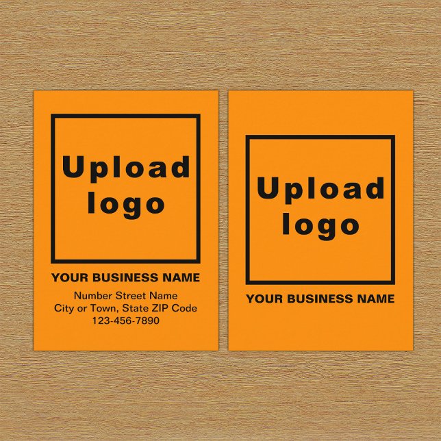 Cartão de gabinete Business Orange (Build brand name awareness. Your business brand on orange color enclosure card.)
