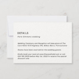 Cartão de Gabinete com Detalhes de Casamento Neutr
