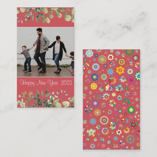 Cartão de gabinete de ano novo (Frente/Verso)