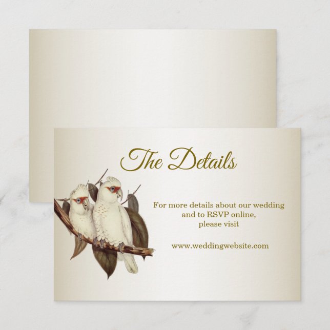 Cartão de Gabinete de Aves Brancas (Frente/Verso)