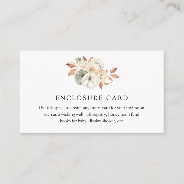 Cartão de Gabinete de Bompkin Autumn (Frente)