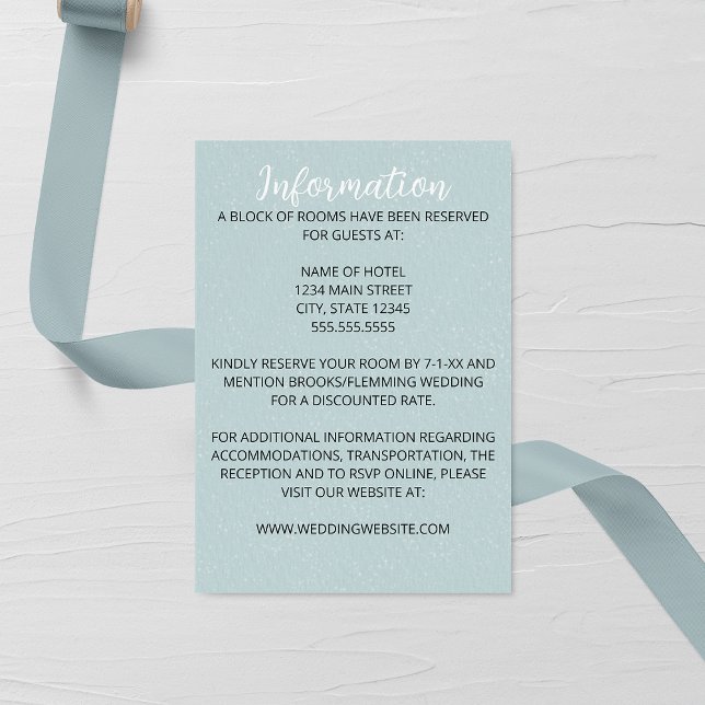 Cartão de gabinete de casamento azul suave (Criador carregado)