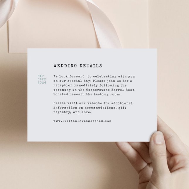 Cartão de Gabinete de Casamento da Biblioteca Vint (Library Card Catalog Wedding Enclosure Card)