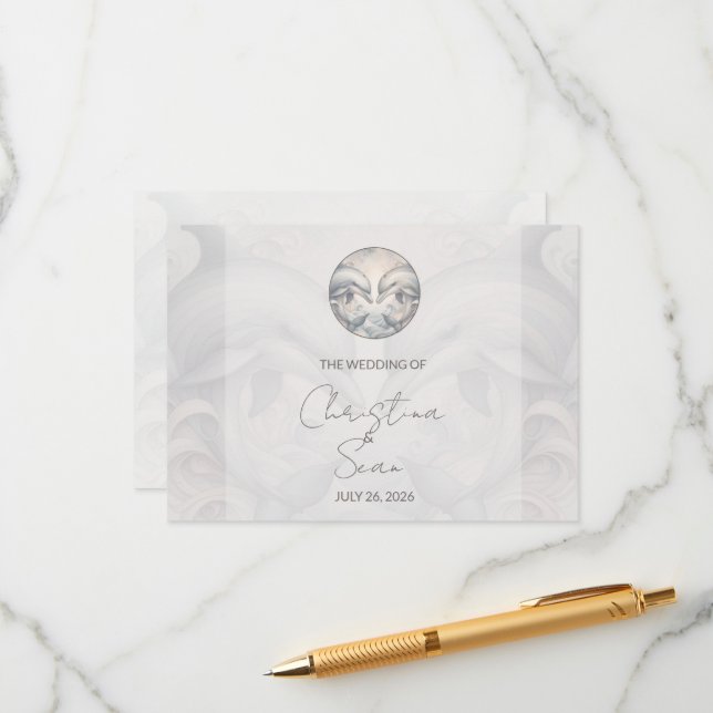 Cartão de gabinete de casamento de golfinhos quent (Frente/Verso In Situ)