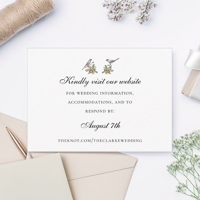 Cartão de Gabinete de Casamento de Pássaros (Criador carregado)