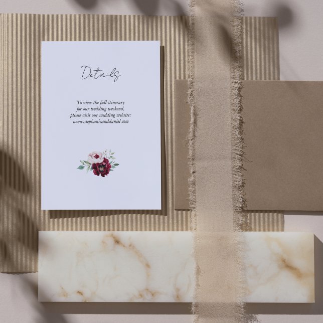 Cartão de gabinete de casamento de Rosa romântica (Criador carregado)