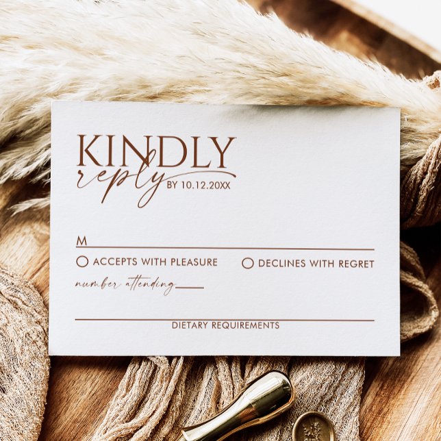 Cartão de gabinete de casamento de RSVP de Boho Mo (Criador carregado)