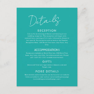 Cartão de Gabinete de Casamento Grande Detalhes Az