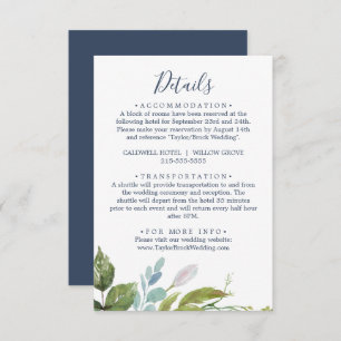 Cartão de gabinete de detalhes da Summer Greenery