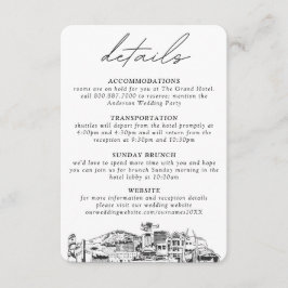 Cartão de Gabinete de Detalhes de Casamento de Anc