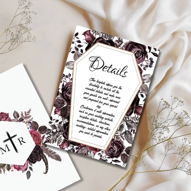 Cartão de Gabinete de Detalhes de Casamento de Cof (Criador carregado)