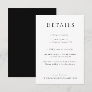 Cartão de Gabinete de Detalhes de Casamento Elegan