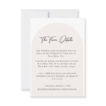 Cartão de Gabinete de Detalhes de Casamento Minima