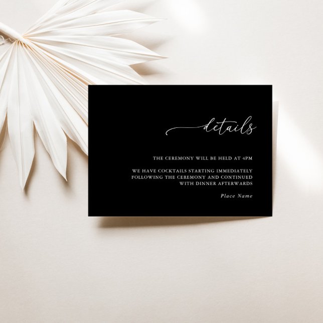 Cartão de Gabinete de Detalhes de Casamento Minima (Modern Minimalist Wedding Details Enclosure Card)
