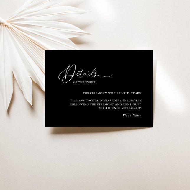 Cartão de Gabinete de Detalhes de Casamento Minima (Modern Minimalist Wedding Details Enclosure Card)