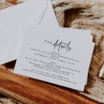 Cartão de Gabinete de Detalhes de Casamento Minima<br><div class="desc">Este é um moderno e elegante cartão de detalhes de casamento, com layout minimalista e uma bela fonte de caligrafia. Todas as cores são editáveis. // Para designs correspondentes, procure "SOFIA" na loja Sinceramente by Nicole Zazzle. * Se você gosta deste design, mas não o vê disponível para algo que...</div>