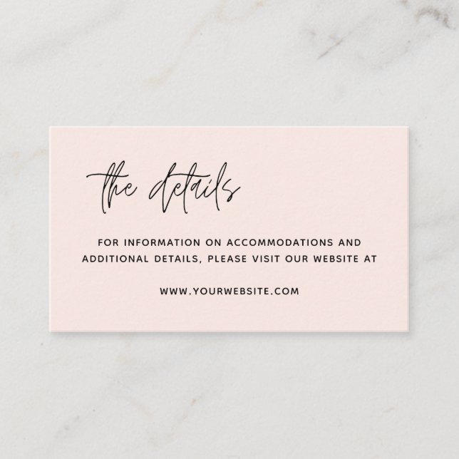 Cartão de Gabinete de Detalhes de Casamento Modern (Frente)