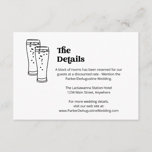 Cartão de Gabinete de Detalhes de Informações de C (Frente)