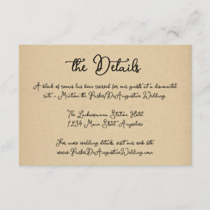 Cartão de Gabinete de Detalhes de Informações de C