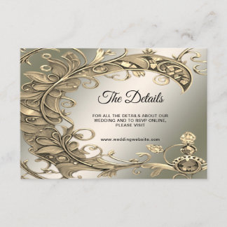 Cartão de gabinete de detalhes decorativo Dourado 