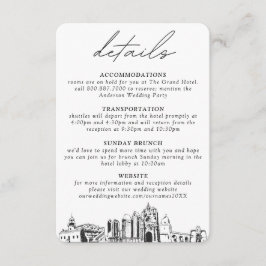 Cartão de Gabinete de Detalhes do Casamento San Di