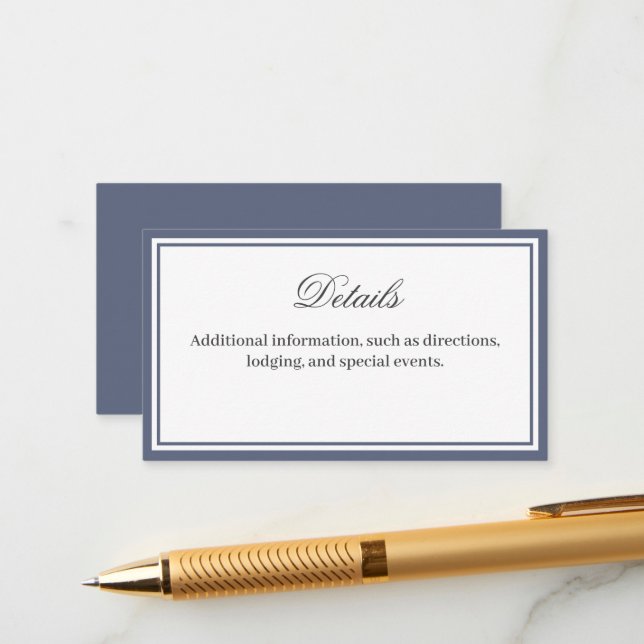 Cartão de Gabinete de Detalhes do Script Elegante  (Frente/Verso In Situ)