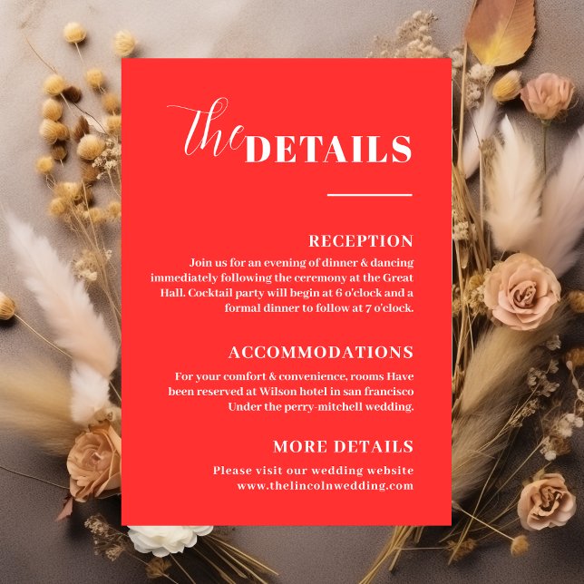 Cartão de gabinete de detalhes vermelho minimalist (Criador carregado)