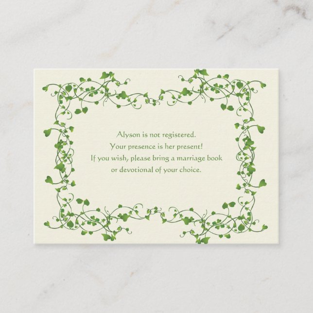 Cartão de gabinete de imagem Ivy (Frente)