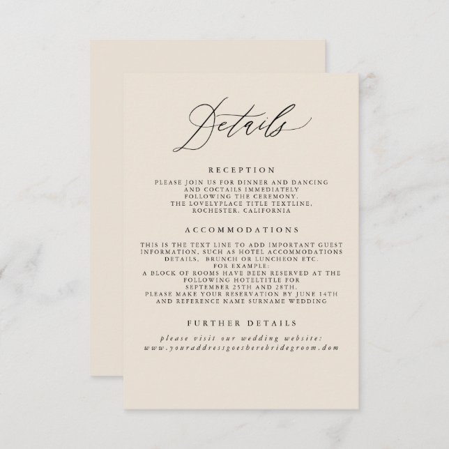 Cartão de Gabinete de Informação de Casamento de M (Frente/Verso)