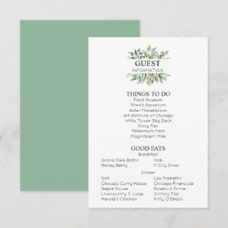 Cartão de Gabinete de Informação de Convidado de C