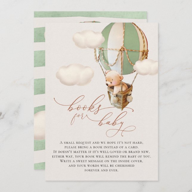 Cartão de Gabinete de Livros Bebês de Balão de Urs (Frente/Verso)