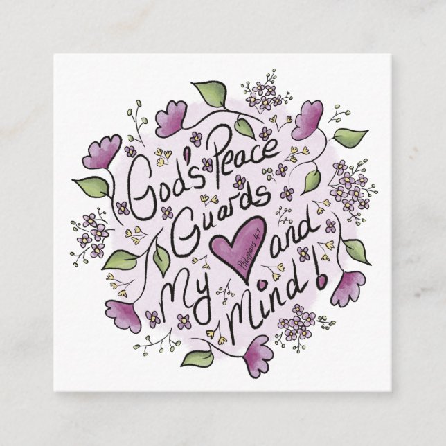 Cartão de gabinete de paz de Deus (Frente)