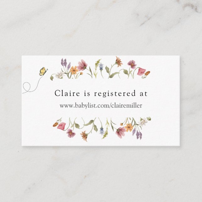 Cartão de Gabinete de Registro de Chá de Flor Selv (Frente)