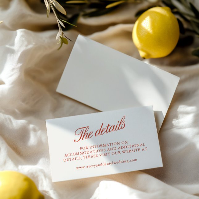 Cartão de Gabinete de Site Retro Casamento Elegant (Elegant Retro Wedding Website Enclosure Card)