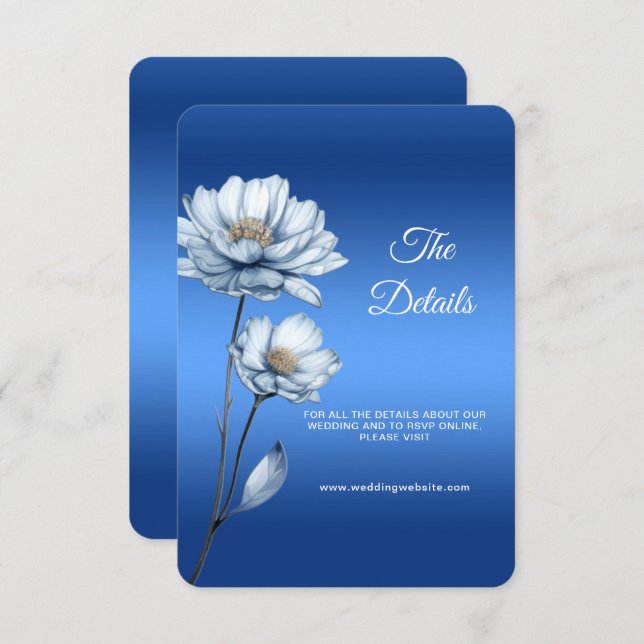 Cartão de Gabinete Detalhado de Flores de Aquarela (Frente/Verso)