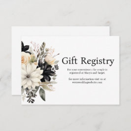 Cartão de gabinete do registro de casamento preto 