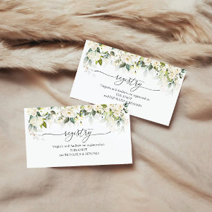 Cartão de Gabinete do Registro Greenery White Rose