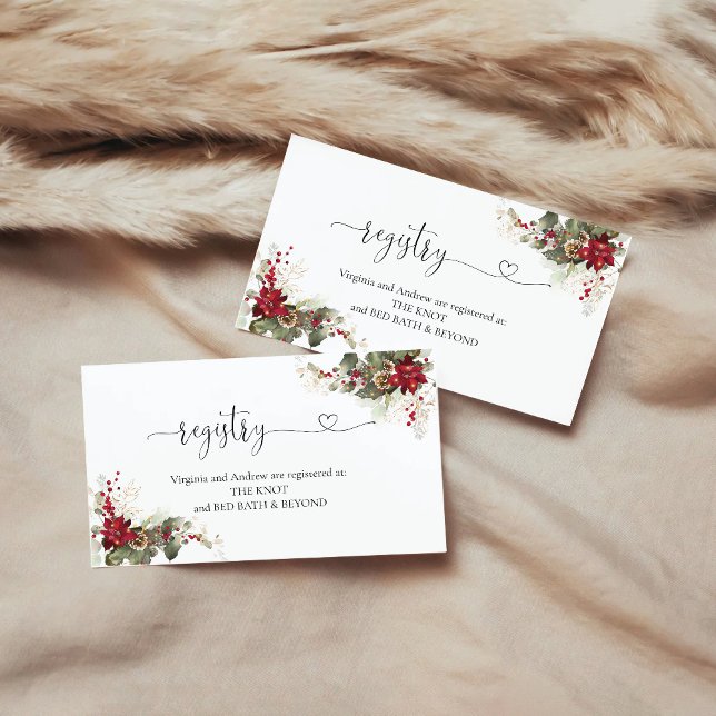 Cartão de Gabinete do Registro Red Poinsettia Nata (Criador carregado)