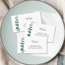 Cartão de Gabinete do Site de Casamento Eucalyptus