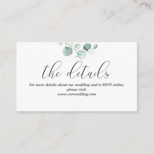 Cartão de Gabinete do Site de Detalhes do Casament