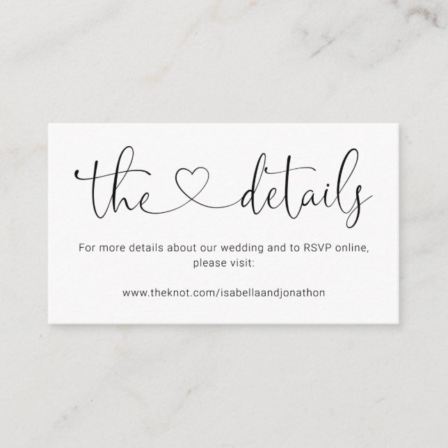 Cartão de Gabinete do Site para Detalhes de Casame (Frente)