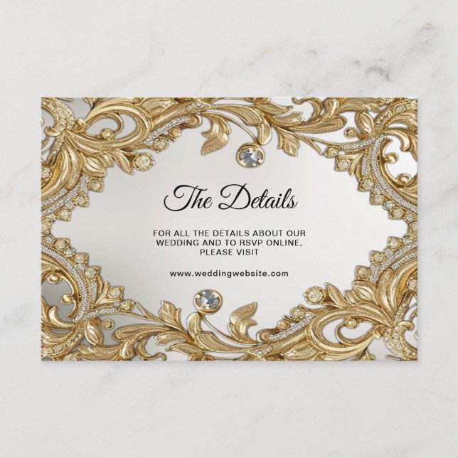 Cartão de gabinete Dourado decorativo (Frente)