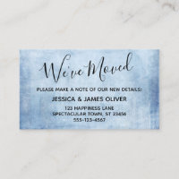 Cartão de gabinete Elegante Blue Grunge "Nós movem