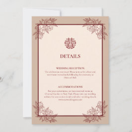 Cartão de Gabinete Floral Chinês de Detalhes de Ca