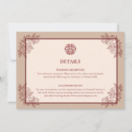 Cartão de Gabinete Floral Chinês de Detalhes de Ca