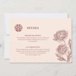 Cartão de Gabinete Floral Chinês de Detalhes de Ca