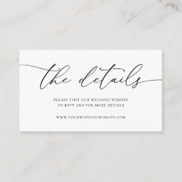 Cartão de gabinete minimalista de casamento preto